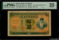 10 Yen  CORÉE  1911 P.19b TTB