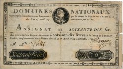 70 Livres FRANCE  1790 Ass.06a pr.TB