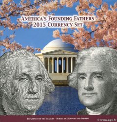 1 et 2 Dollars Set de présentation ÉTATS-UNIS D