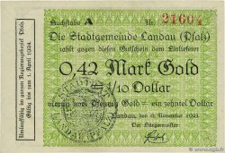 0,42 Mark Gold - 1/10 Dollar ALLEMAGNE Landau Pfalz 1923  SUP