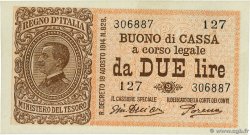 2 Lire ITALIE  1914 P.037c SPL