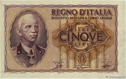 5 Lire ITALY  1940 P.028 XF+