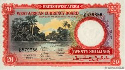 20 Shillings AFRIQUE OCCIDENTALE BRITANNIQUE  1954 P.10a SUP