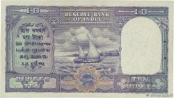 10 Rupees INDIA  1943 P.024 AU