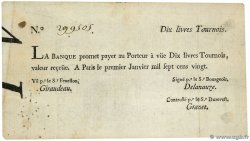 10 Livres Tournois typographié FRANCIA  1720 Dor.20 q.BB