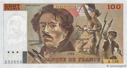 100 Francs DELACROIX imprimé en continu FRANCE  1990 F.69bis.01a