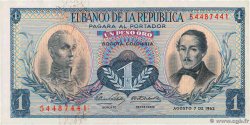 1 Peso Oro COLOMBIA  1962 P.404b SC