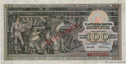 100 Dinara Spécimen YOUGOSLAVIE  1953 P.068s pr.NEUF