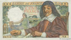 100 Francs DESCARTES FRANKREICH  1942 F.27.01