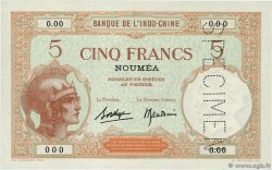 5 Francs Spécimen NOUVELLE CALÉDONIE  1936 P.36bs
