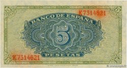 5 Pesetas SPAIN  1940 P.123a XF