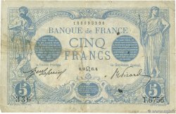 5 Francs BLEU  FRANCIA  1915 F.02.29