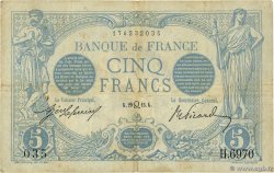 5 Francs BLEU FRANCE  1915 F.02.29