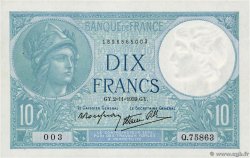 10 Francs MINERVE modifié FRANKREICH  1939 F.07.14