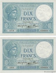 10 Francs MINERVE modifié Lot FRANCE  1941 F.07.29