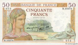 50 Francs CÉRÈS modifié FRANCE  1939 F.18.26 TTB