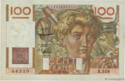 100 Francs JEUNE PAYSAN filigrane inversé FRANCIA  1953 F.28bis.03 MBC+