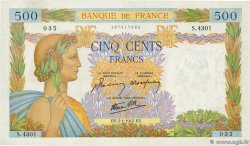 500 Francs LA PAIX FRANCE  1942 F.32.26 pr.SUP