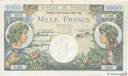 1000 Francs COMMERCE ET INDUSTRIE FRANCE  1940 F.39.01 pr.TTB