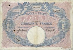 50 Francs BLEU ET ROSE FRANCE  1921 F.14.34 pr.B