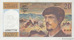 20 Francs DEBUSSY FRANCIA  1985 F.66.06 EBC