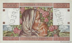 5000 Francs TRÉSOR PUBLIC Spécimen FRANCE  1955 VF.36.00Sp pr.NEUF