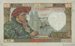 50 Francs JACQUES CŒUR FRANKREICH  1940 F.19.01