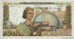 10000 Francs GÉNIE FRANÇAIS FRANCIA  1954 F.50.69 MBC