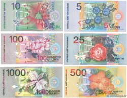 5, 10, 25, 100, 500, 1000 Gulden  Lot SURINAM  2000 P.146 à P.151 pr.NEUF
