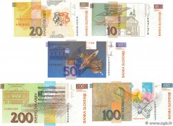 10, 20, 50, 100, 200 Tolarjev  Lot SLOVÉNIE  1992 P.11 au P.15 pr.NEUF