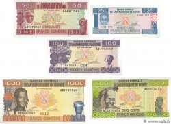 25, 50, 100, 500, 1000 Francs Guinéens Lot GUINEA  1985 P.28 à P.32  UNC-