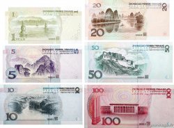 1, 5,10, 20, 50, 100 Yuan Lot CHINA  1999 P.0895 à P.0901 AU