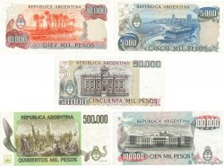 5000, 10000, 50000, 100000 et 500000 Pesos Lot ARGENTINE  1977 P.305b, P.306b,P.307, P.308b et P.309 SPL