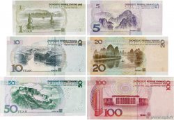 1 au 100 Yuan Lot CHINA  1999 P.0895-897-899-900-904-906 MBC
