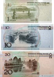1, 10 et 20 Yuan Lot CHINE  1999 P.0895, P.0898 et P.0899 SPL