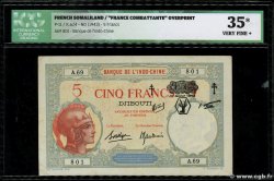 5 Francs DJIBOUTI  1943 P.11 TTB+
