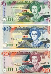 5, 10 et 20 Dollars Lot EAST CARIBBEAN STATES  1994 P.31a, P.32a et P.33a ST