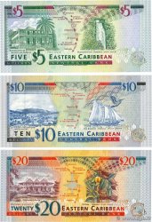 5, 10 et 20 Dollars Lot EAST CARIBBEAN STATES  1994 P.31a, P.32a et P.33a ST