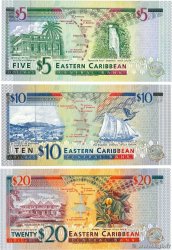 5, 10 et 20 Dollars Lot EAST CARIBBEAN STATES  1994 P.31v, P.32v et P.33v SC+