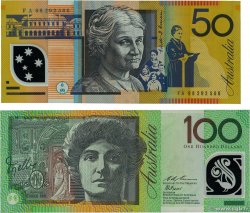 50 et 100 Dollars Lot AUSTRALIA  1996 P.54b et P.55a MBC a EBC