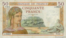 50 Francs CÉRÈS FRANCE  1937 F.17.34 TB+