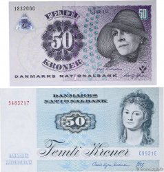 50 Kroner Lot DANEMARK  1993 P.050j et P.060c
