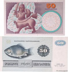 50 Kroner Lot DENMARK  1993 P.050j et P.060c UNC