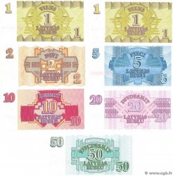 1 Rublis au 50 Rublu Lot LETTLAND  1992 P.35 au P.40 ST
