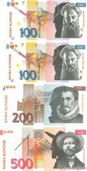 100, 200  et 500 Tolarjev SLOVÉNIE  2001 P.15d, P.16d, P.28 et P.31 NEUF