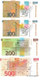 100, 200  et 500 Tolarjev SLOVÉNIE  2001 P.15d, P.16d, P.28 et P.31 NEUF