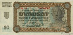 20 Korun SLOVACCHIA  1942 P.07a q.FDC