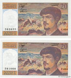 20 Francs DEBUSSY Lot FRANCIA  1989 F.66.10 SC+