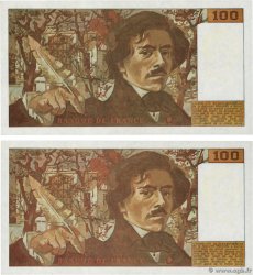 100 Francs DELACROIX 442-1 & 442-2 Faux FRANCE  1994 F.69ter.01cx SPL