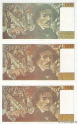 100 Francs DELACROIX 442-1 & 442-2 Faux FRANCE  1995 F.69ter.02c UNC-